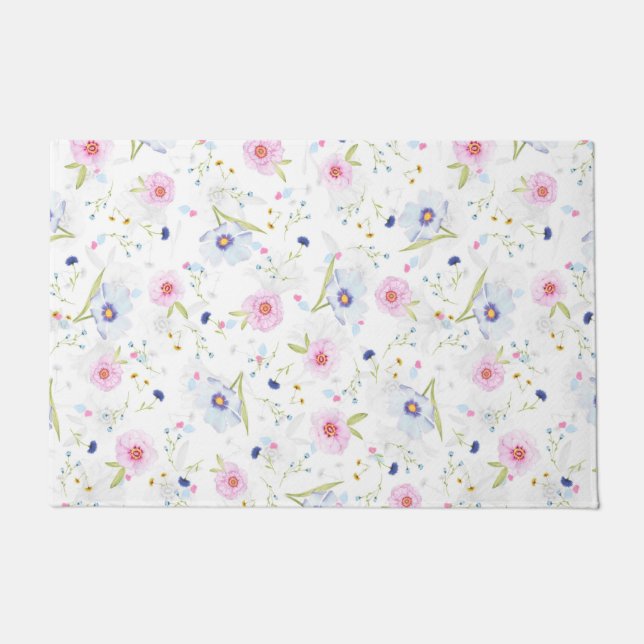 Pretty Floral Pattern Doormat (Front)