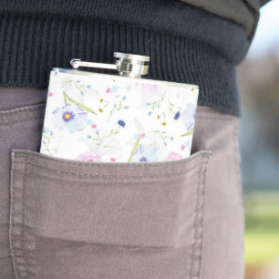 Pretty Floral Pattern Hip Flask