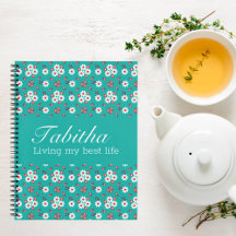 Pretty Floral Pattern on Aqua Sketch