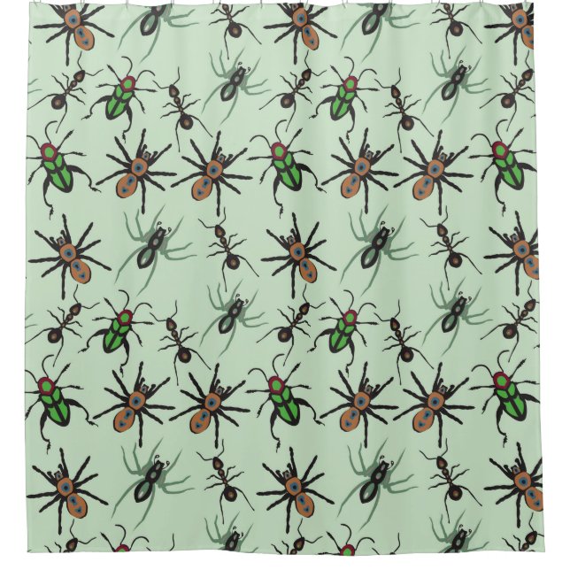 Pretty Floral Pattern Shower Curtain (Front)