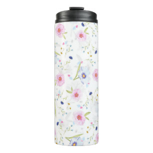 Pretty Floral Pattern Thermal Tumbler