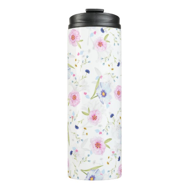 Pretty Floral Pattern Thermal Tumbler (Front)