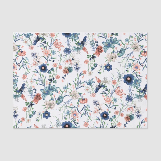 Pretty Floral Pattern Tissue Paper (Front)