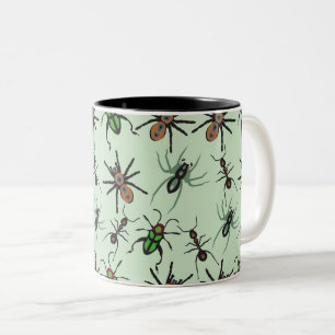 Pretty Floral Pattern Two-Tone Coffee Mug