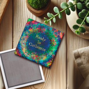 Pretty Floral Personalised Blue Inspirivity Magnet