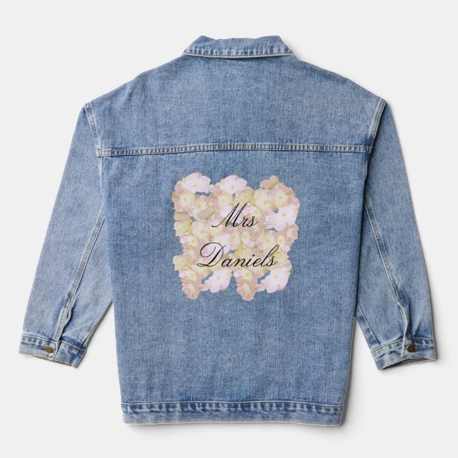 Pretty Floral Personalised Denim Jacket (Back)