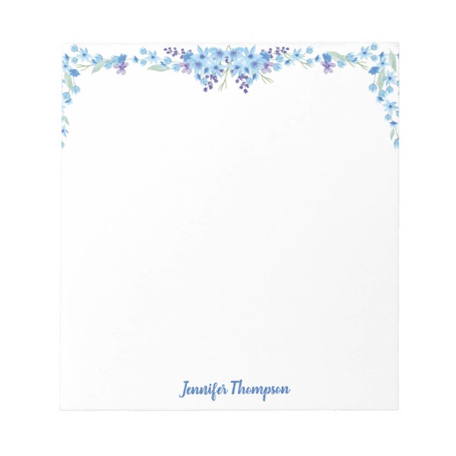 Pretty Floral Personalised Notepad (Front)