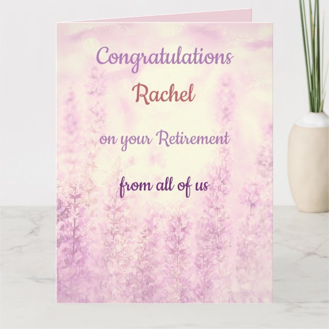 Pretty Floral Personalised Retirement Card (Front)