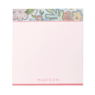 Pretty Floral Personalized Notepad Stationery