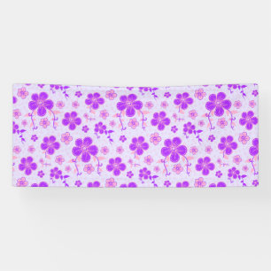 Pretty Floral Print Purple and Pink on Lavender Banner