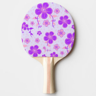 Pretty Floral Print Purple and Pink on Lavender Ping Pong Paddle