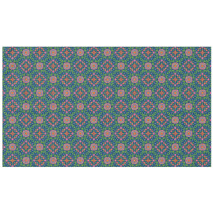 Pretty Floral Rangoli on Deep Blue Tablecloth