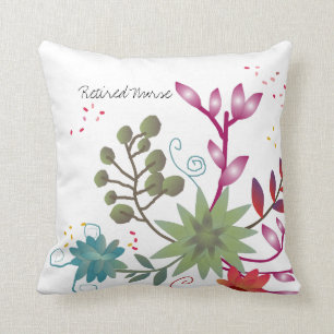 Pretty Floral Retired Nurse Pillow