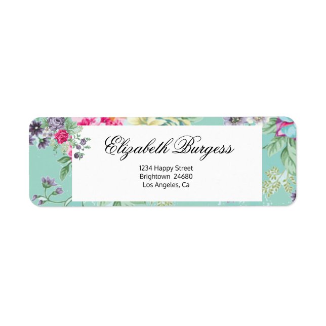 Pretty Floral Roses Flower Return Address Label (Front)