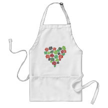 Pretty Floral Roses Heart Kitchen Cooking Apron