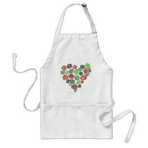 Pretty Floral Roses Heart Kitchen Cooking Apron