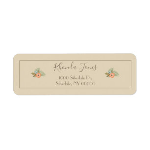 Pretty Floral Rustic Return Address Label
