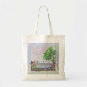Pretty Floral Sitting Scenery By The Sea Tote Bag