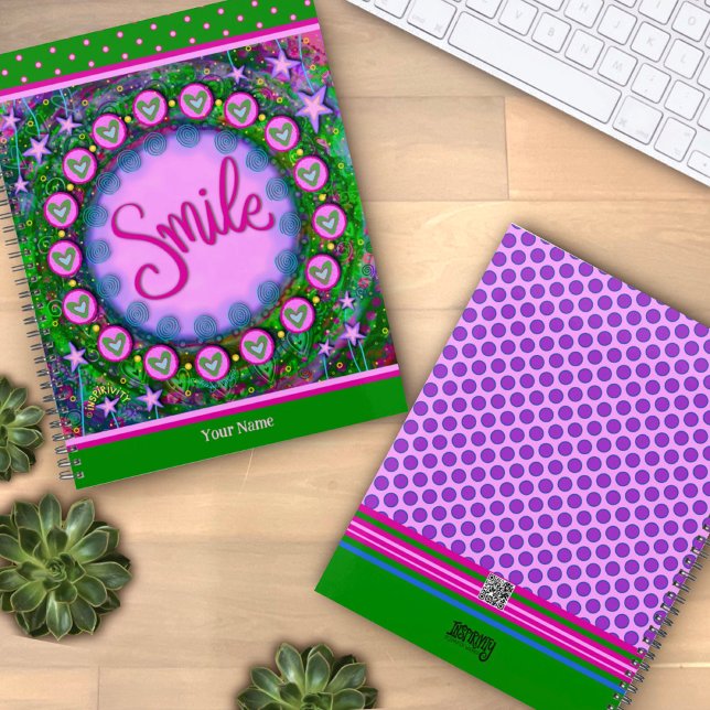 Pretty Floral Smile Cheerful Green PurpleArt Planner (Creator Uploaded)