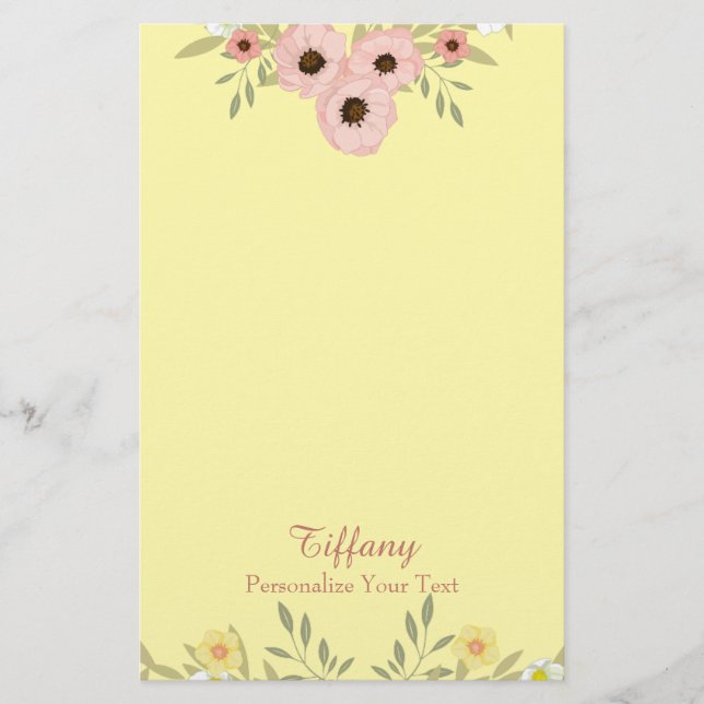 Pretty Floral Stationery (Front)