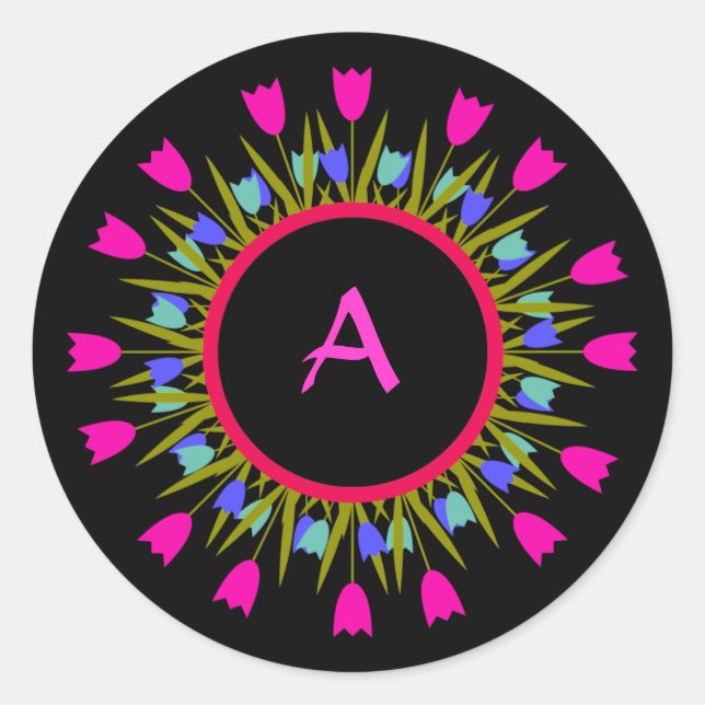 Pretty Floral Stickers for Monogramming (Front)