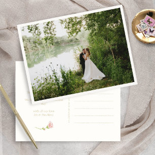Pretty Floral Thank You Wedding Postcard