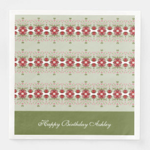 Pretty Floral Trimmed Fancy Paper Nakpkins Napkin