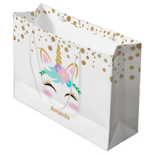 Pretty Floral Unicorns Large Gift Bag