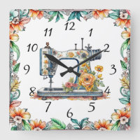 Pretty Floral Vintage Sewing Machine and Flowers