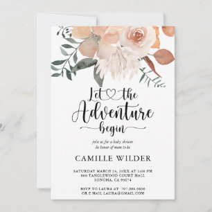 Pretty Floral Watercolor Floral Baby Shower  Invitation