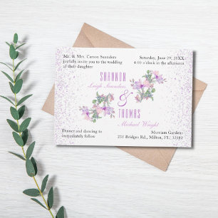 Pretty Floral Wedding Invitation