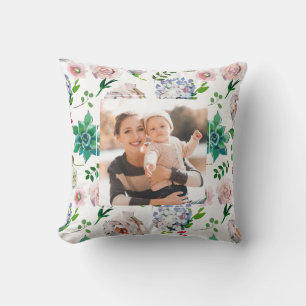 Pretty Floral with Frame Photo Pillow