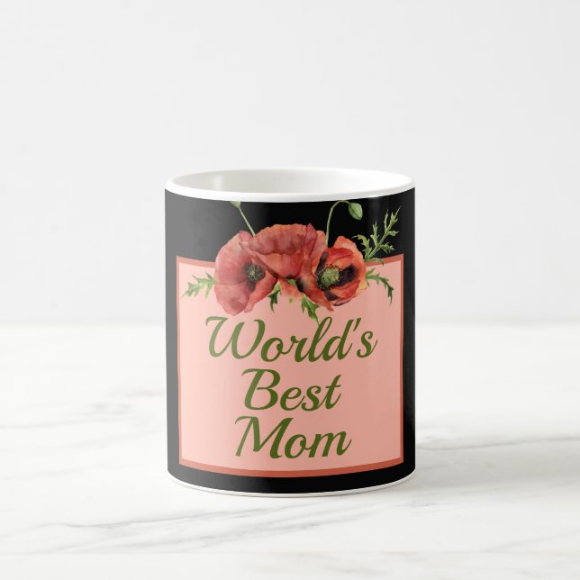 Pretty Floral World's Best Mum  Coffee Mug (Center)