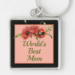 Pretty Floral World's Best Mum  Key Ring