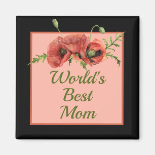 Pretty Floral World's Best Mum Magnet