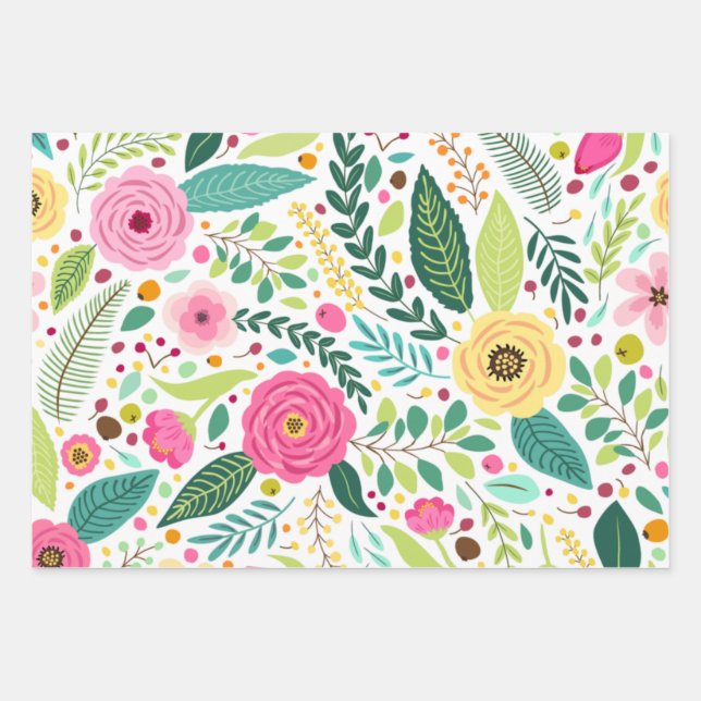 Pretty Floral Wrapping Paper (Front)