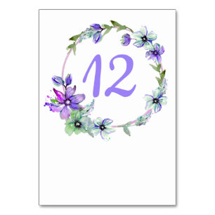 Pretty Floral Wreath Table Number