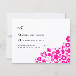 Pretty Florals Magenta RSVP / Reply Cards