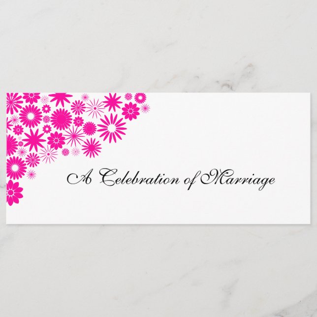 Pretty Florals Magenta Wedding Program (Front)