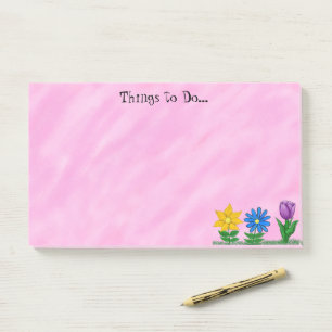 Pretty Florals Personalised Pink Post It Note Pads