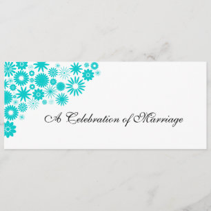 Pretty Florals Turquoise Wedding Program