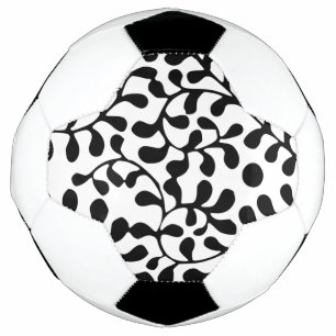Pretty Flourished Black and White Print Soccer Ball