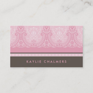 PRETTY FLOURISHED chic glamourous vintage pale pin Business Card