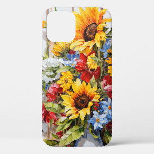 Pretty Flower Arrangement Floral Sunflower iPhone 12 Case