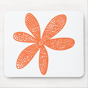 Pretty Flower - Autumn Orange Mouse Pad