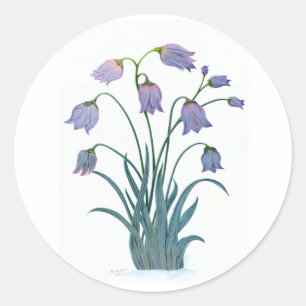 PRETTY FLOWER BIRTHDAY CARD CLASSIC ROUND STICKER