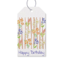 Pretty Flower Birthday gifttag
