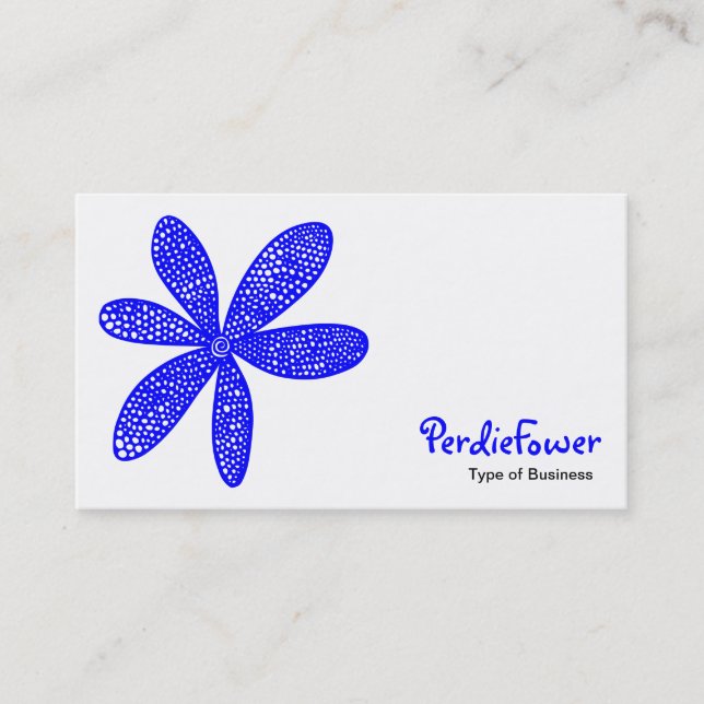 Pretty Flower - Blue Business Card (Front)