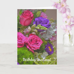 Pretty Flower Bouquet Art Birthday Card