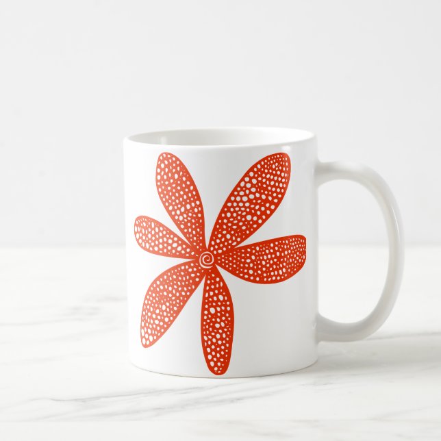 Pretty Flower - Brick Red Coffee Mug (Right)